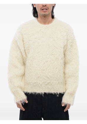 Jil Sander brushed crew neck sweater - Neutrals