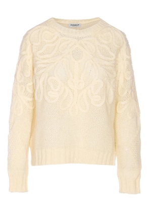 DONDUP embroidered crewneck sweater - Neutrals