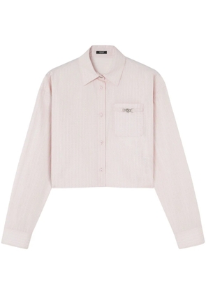 Versace Pinstripe Chain cropped shirt - Pink