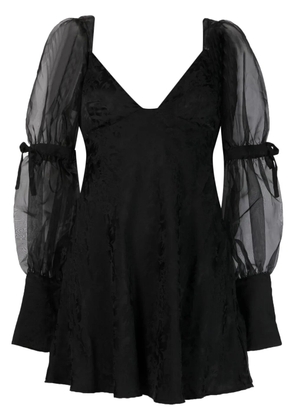 For Love And Lemons sheer-sleeves mini dress - Black