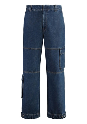 Gucci logo-patch cotton wide-leg jeans - Blue