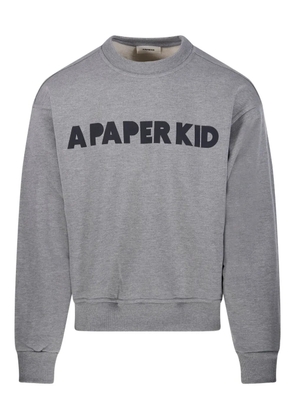 A Paper Kid logo-print sweatshirt - 101 GRIGIO MELANGE/MELANGE GRAY