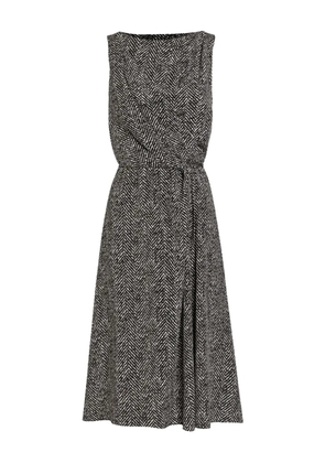 Dolce & Gabbana herringbone sleeveless midi dress - Black