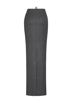 Thom Browne solid wool flannel pencil maxi skirt - Grey