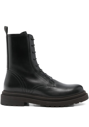 Brunello Cucinelli leather biker boots - Black