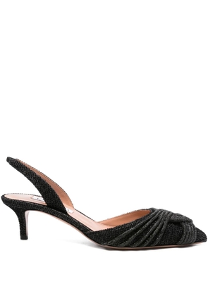 Aquazzura 60mm beaded slingback heeled pumps - Black
