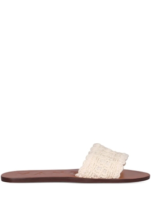Manebi crochet flat sandals - White