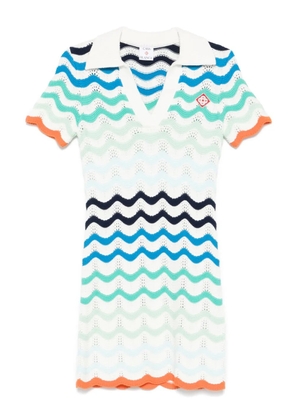 Casablanca wavy-crochet mini dress - White