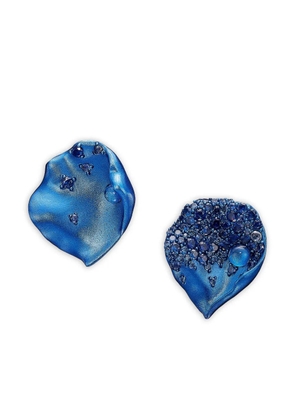 Anabela Chan 14K white gold and rhodium vermeil Petal sapphire and topaz earrings - Blue