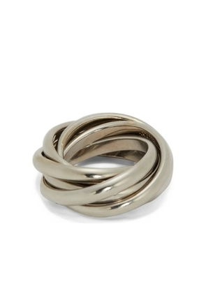 Jil Sander multilayer engraved-logo ring - Silver