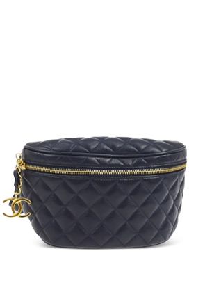 CHANEL Pre-Owned 1991 diamond-quilted leather belt bag - Blue