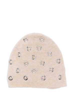 Max & Moi eyelet-embellished beanie - Neutrals