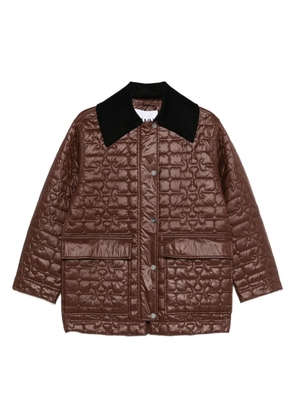 GANNI quilted coat - Brown