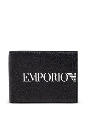 Emporio Armani logo leather wallet - Black