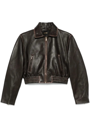 Maje leather jacket - Brown