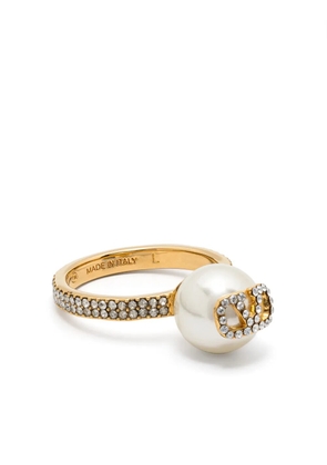 Valentino Garavani VLogo Signature faux-pearl ring - Gold