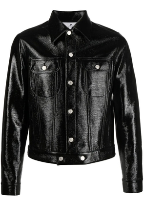 Courrèges faux-leather button-up jacket - Black