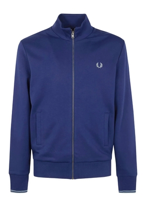 Fred Perry laurel-embroidered zip-up sweatshirt - Blue