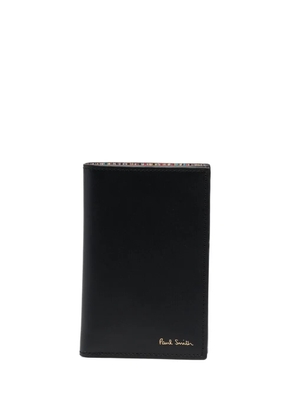 Paul Smith artist stripe-print leather cardholder - Black