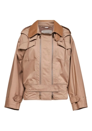FENDI collar belted jacket - Neutrals