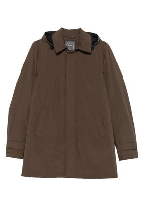 Herno hooded concealed-zip coat - Brown
