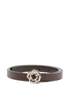 Maje clover-buckle leather belt - Brown