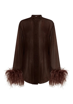 Oséree Lumière Plumage long-sleeve shirt - Brown