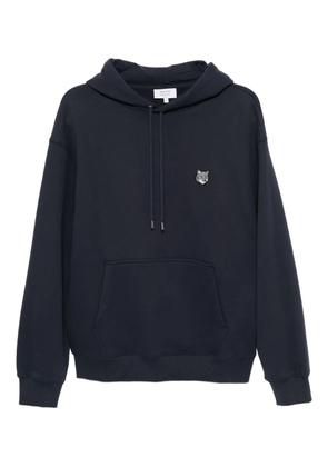 Maison Kitsuné embroidered-logo patch hoodies - Blue