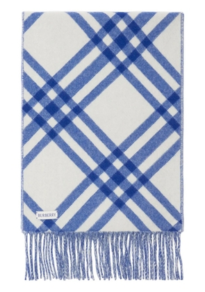Burberry check cashmere scarf - Blue