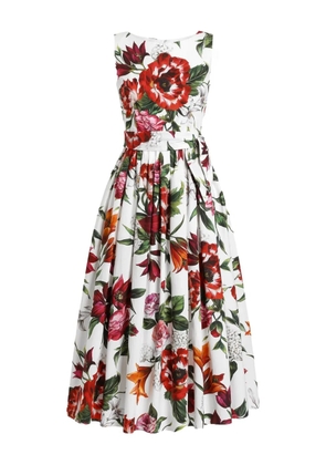 Dolce & Gabbana floral-print midi dress - White