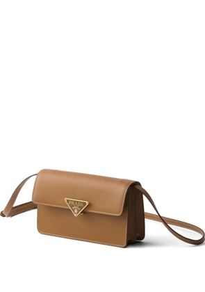 Prada Embleme flap mini bag - Brown