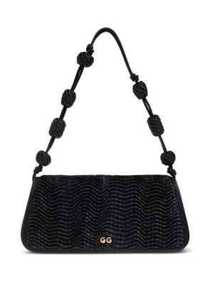 Cult Gaia small Sunniva raffia shoulder bag - Black