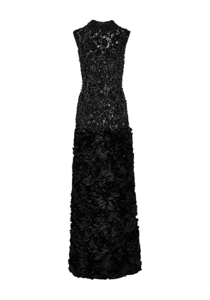Jenny Packham sequin-embellishment ruffle maxi dress - Black