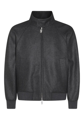 FENDI zip-fastening wool-blend bomber jacket - Black