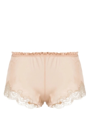 Carine Gilson Calais Caudry-lace silk shorts - Neutrals