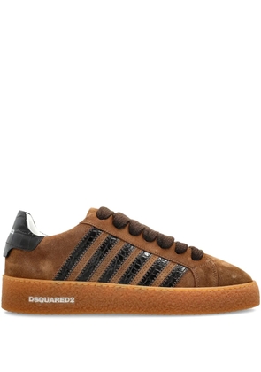 DSQUARED2 Rapper's Delight suede-leather striped sneakers - Brown