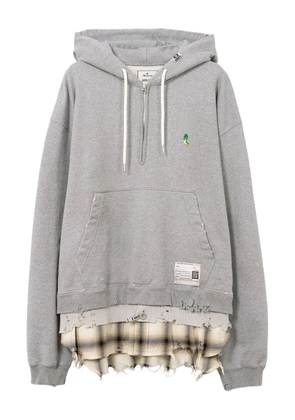 Maison MIHARA YASUHIRO layered frayed hoodie - Grey