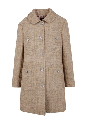 Nº21 embellished tweed coat - Neutrals