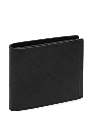 Burberry embossed-check bi-fold wallet - Black