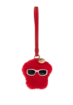 Versace faux-fur bag charm - Red