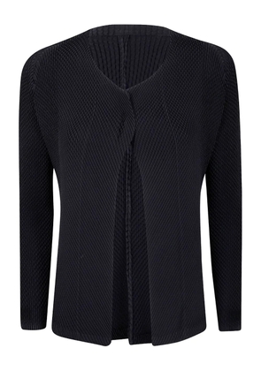 Issey Miyake pleated open-front cardigan - Black