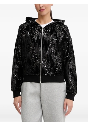 GUESS USA sequin hooded top - Black
