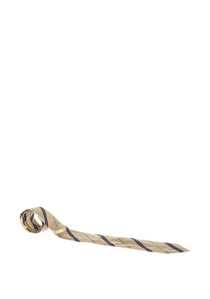 Ermenegildo Zegna Vintage diagonal-stripe silk tie - Neutrals
