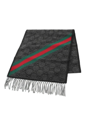 Gucci Pre-Owned 2020s GG pattern fringed scarf - Grey