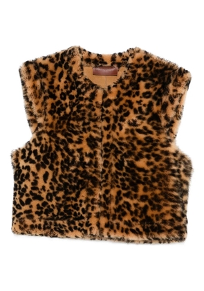 Antik Batik leopard waistcoat - Brown