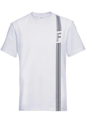 Ferragamo stripe-print cotton T-shirt - White