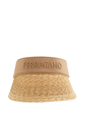 Ferragamo logo-embroidered visor - Neutrals