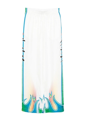 Casablanca elastic-waist flame-print track pants - White