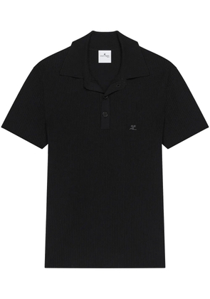 Courrèges ribbed polo shirt - Black