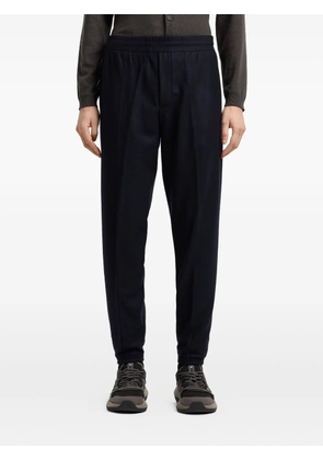 Emporio Armani elasticated-waist wool trousers - Blue